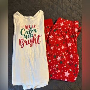 Festive Red and White Women’s Pajamas Set